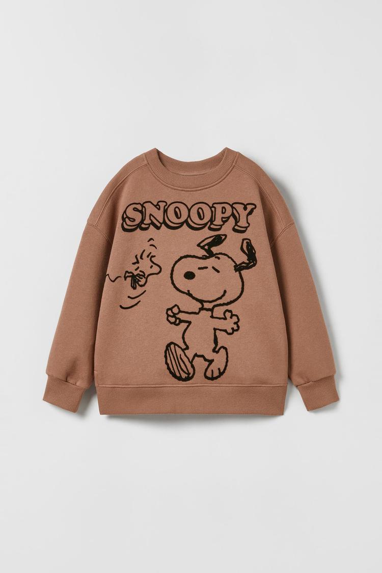 SNOOPY PEANUTS FLOCK SWEATSHIRT Toffee ZARA Spain